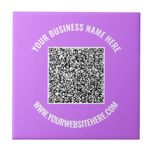 Your QR Code and Custom Text Ceramic Tile Template