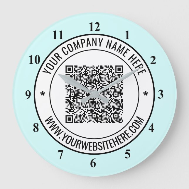 Your QR Code and Custom Text Clock Choose Color (Front)