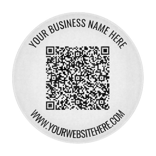 Your QR Code and Custom Text Cutting Board (Front)