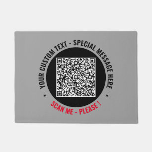 Your QR Code and Custom Text Doormat Choose Colors
