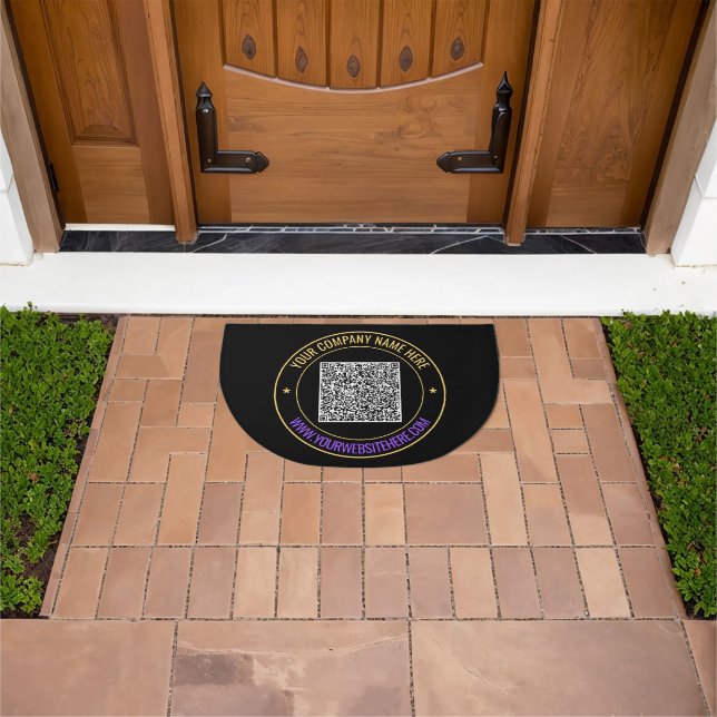 Your QR Code and Custom Text Doormat Example (Outdoor)
