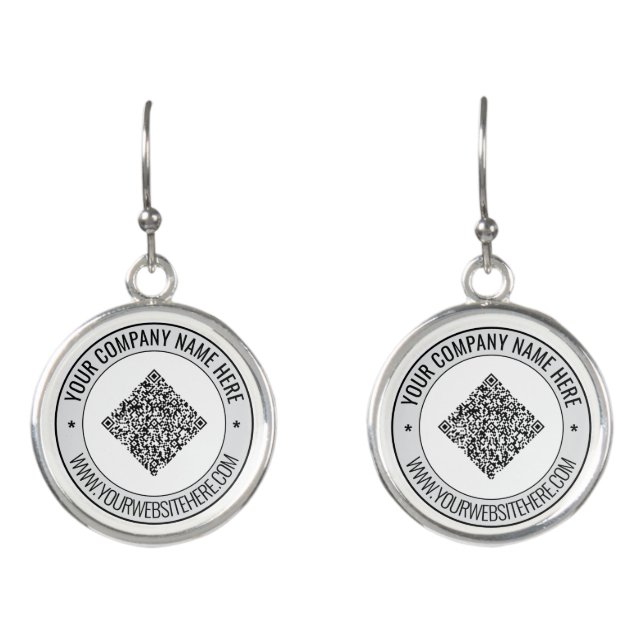 Your QR Code and Custom Text Earrings Template (Front)