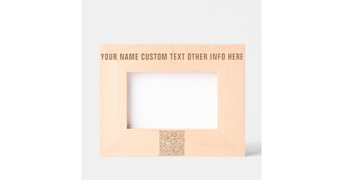 Personalized Qr Code Frames Your QR Code and Custom Text Etched Frames | Zazzle