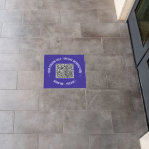 Your QR Code and Custom Text Floor Decals Example