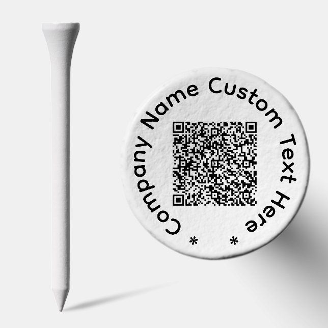 Your QR Code and Custom Text Golf Tees Template (Combo)