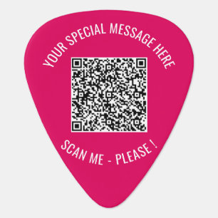 Your QR Code and Custom Text Guitar Pick Template