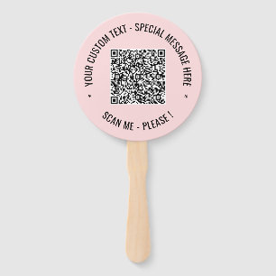 Your QR Code and Custom Text Hand Fan Template