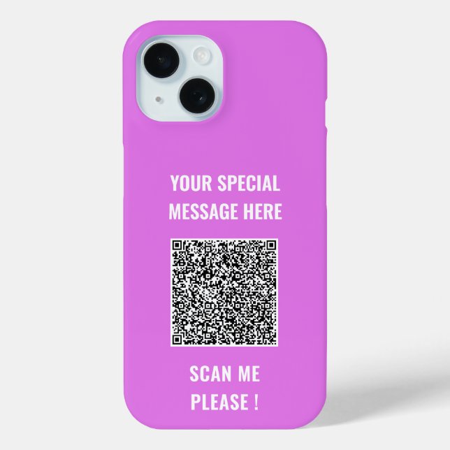 Your QR Code and Custom Text iPhone Case (Back)