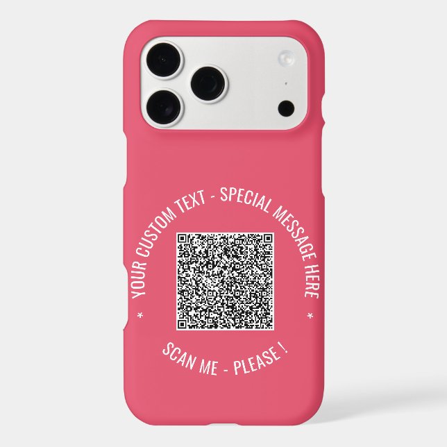 Your QR Code and Custom Text iPhone Case Example (Back)