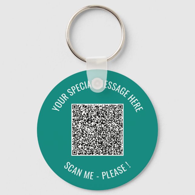 Your QR Code and Custom Text Keychain Choose Color (Front)