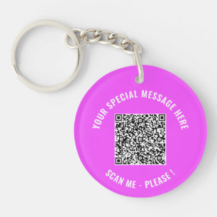 Your QR Code and Custom Text Keychain Example
