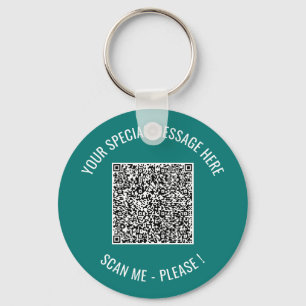 Your QR Code and Custom Text Keychain Example
