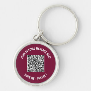 Your QR Code and Custom Text Keychain Template