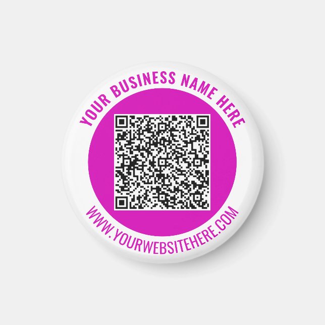 Your QR Code and Custom Text Magnet Choose Colors (Front)