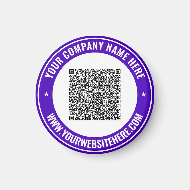 Your QR Code and Custom Text Magnet Example (Front)