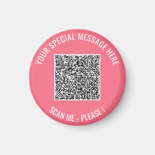 Your QR Code and Custom Text Magnet Example
