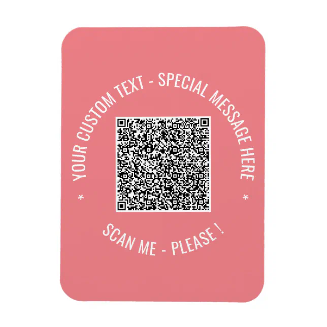 Customizable Magnets Qr Code Your QR Code and Custom Text Magnet Template | Zazzle