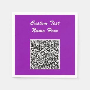 Your QR Code and Custom Text Napkins Choose Colors