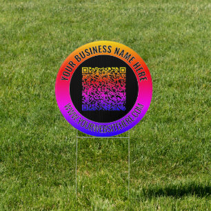 Your QR Code and Custom Text Outdoor Sign Template