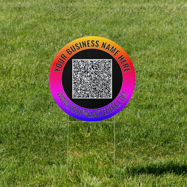 Your QR Code and Custom Text Outdoor Sign Template (Insitu)