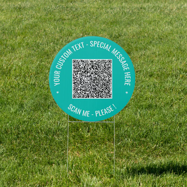 Your QR Code and Custom Text Outdoor Sign Template | Zazzle
