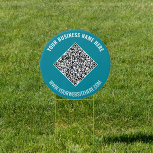 Your QR Code and Custom Text Outdoor Sign Template
