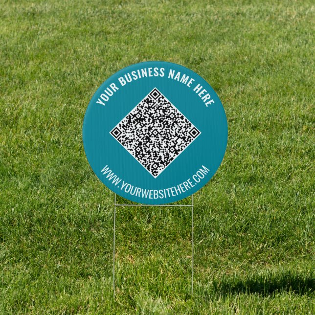 Your QR Code and Custom Text Outdoor Sign Template (Insitu)
