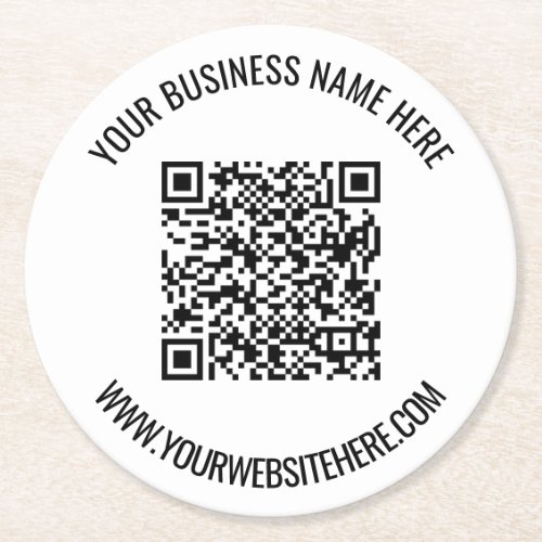 Your QR Code and Custom Text Paper Coaster