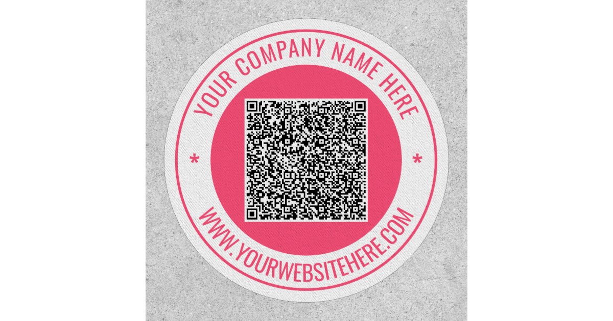 Your QR Code and Custom Text Patch Template | Zazzle