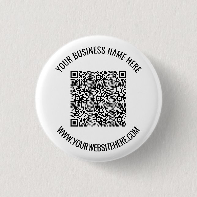 Your QR Code and Custom Text Personalized Button (Front)