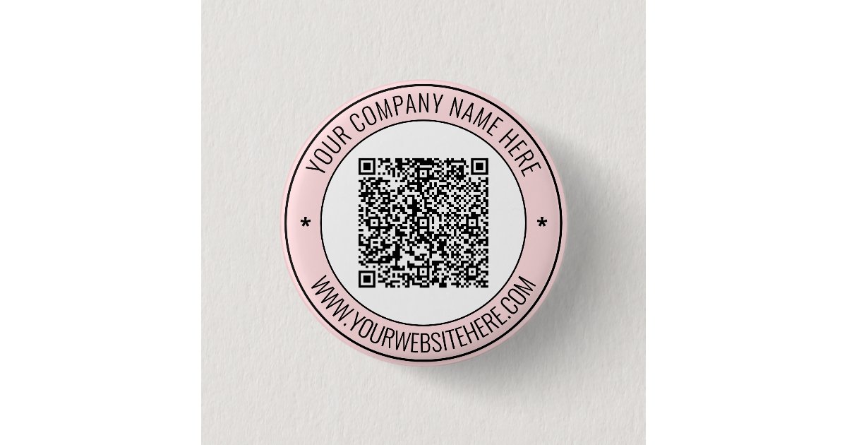 Your QR Code and Custom Text Personalized Button | Zazzle