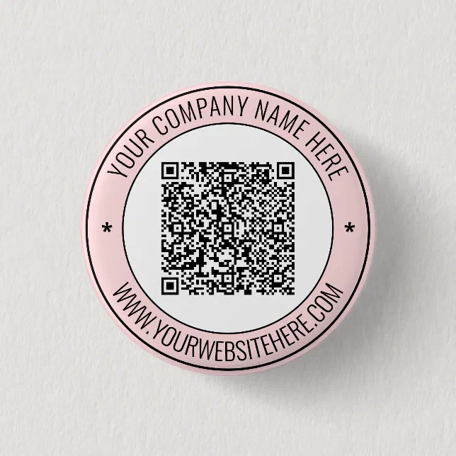 Your QR Code and Custom Text Personalized Button | Zazzle