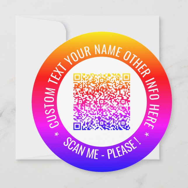 Your QR Code and Custom Text Personalized Cards (Back)