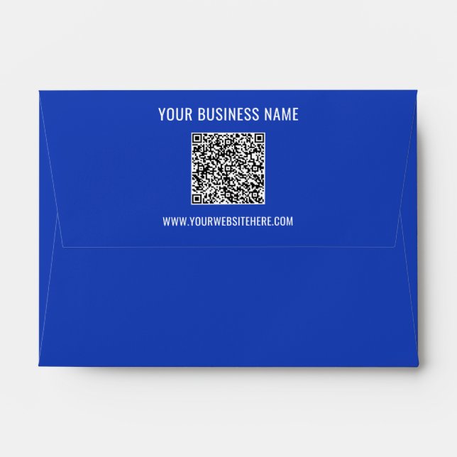 Your QR Code and Custom Text Personalized Envelope (Back (Top Flap))