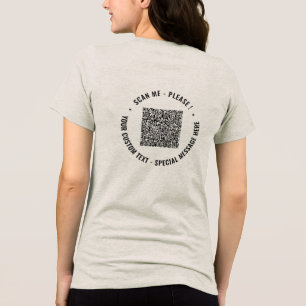 Your QR Code and Custom Text Personalized Example Tri-Blend Shirt