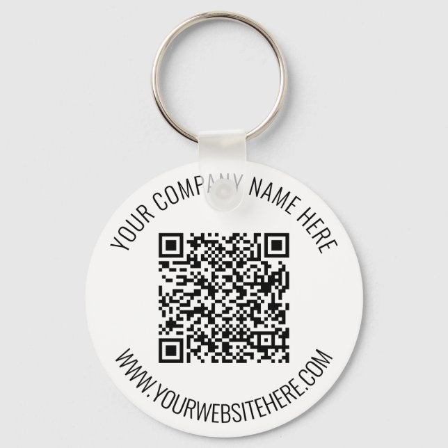 Your QR Code and Custom Text Personalized Keychain (Front)