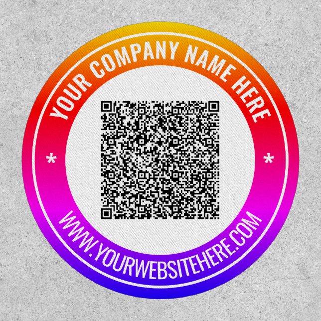 Your QR Code and Custom Text Personalized Patch (Front)