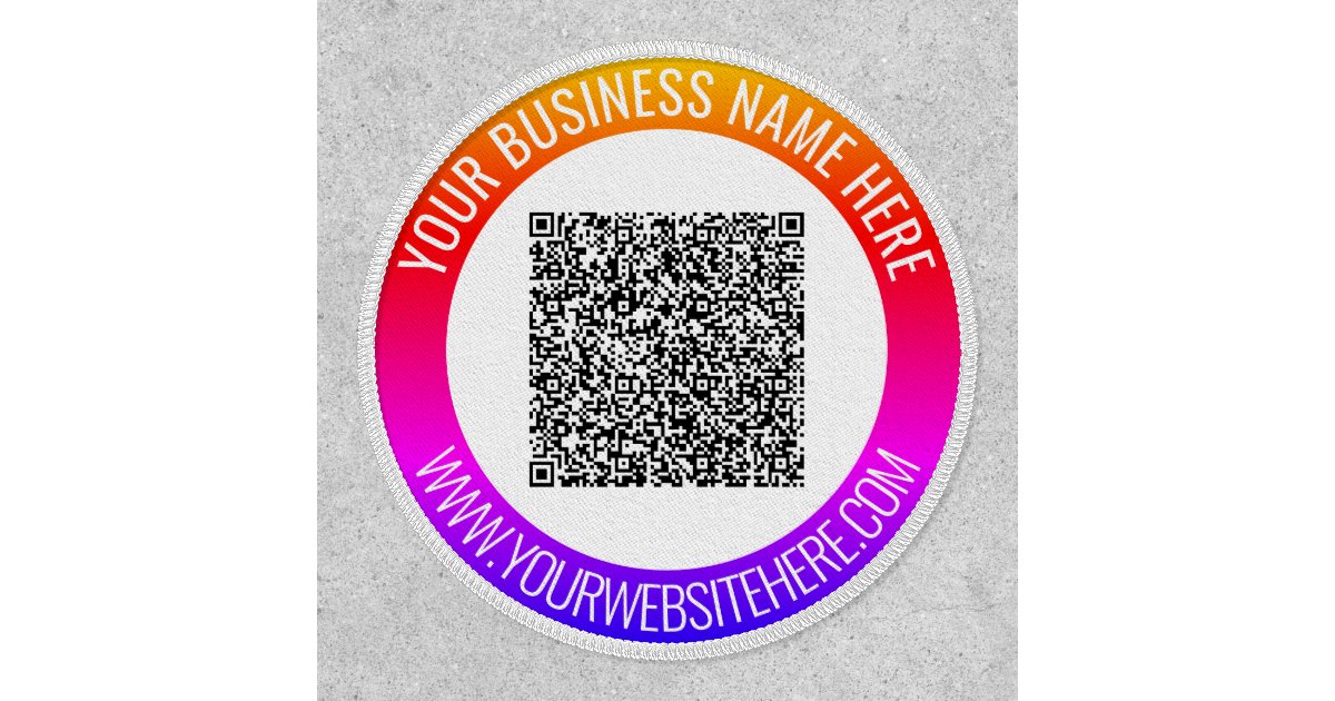 Qr Code Name Text Your QR Code and Custom Text Personalized Patch | Zazzle