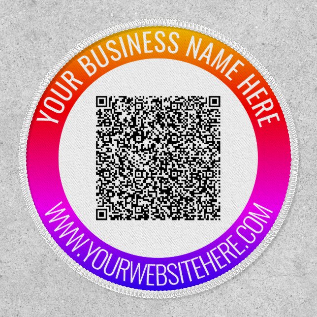 Your QR Code and Custom Text Personalized Patch (Front)