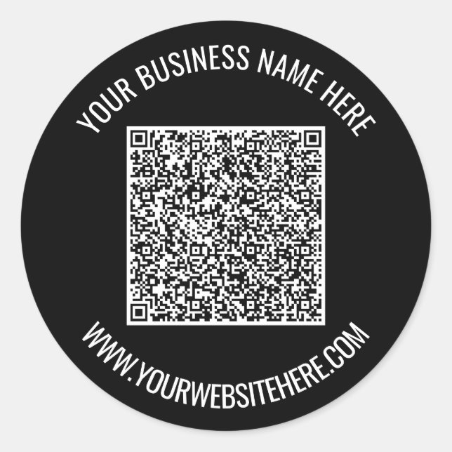 Your QR Code and Custom Text Personalized Stickers (Front)