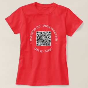 Your QR Code and Custom Text Personalized T-Shirt