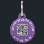 Your QR Code and Custom Text Pet ID Tag Template<br><div class="desc">Custom Colors and Fonts - Design Your Own Personalized Pet ID Tags with QR Code Scan Info and Custom Text Professional Design Your Pet ID Tag - Add Your QR Code - Image - Photo or Logo / Text - Name - Phone or - Contact Information / Address / More...</div>