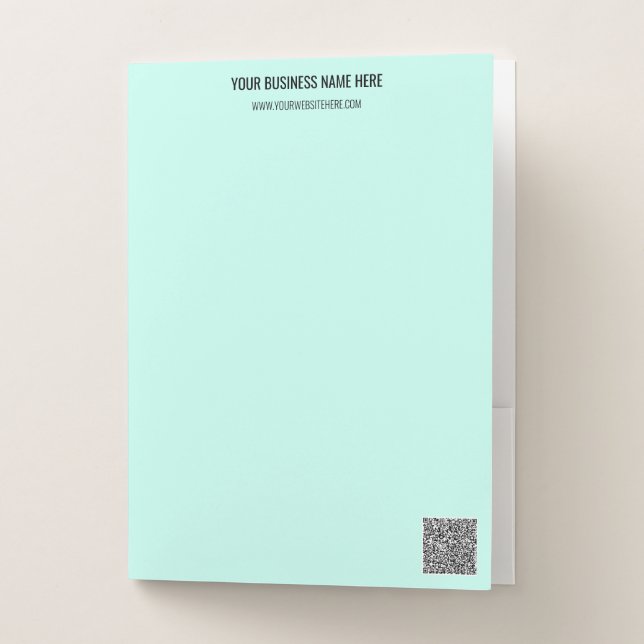 Your QR Code and Custom Text Pocket Folder (Front)