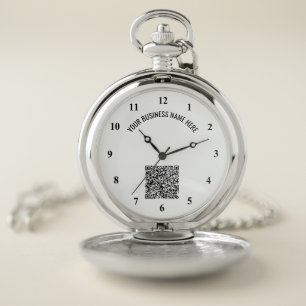 Your QR Code and Custom Text Pocket Watch Gift