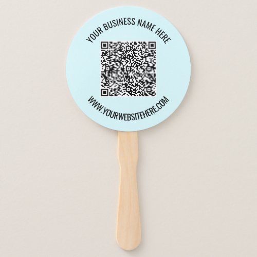 Your QR Code and Custom Text Promotional Hand Fan