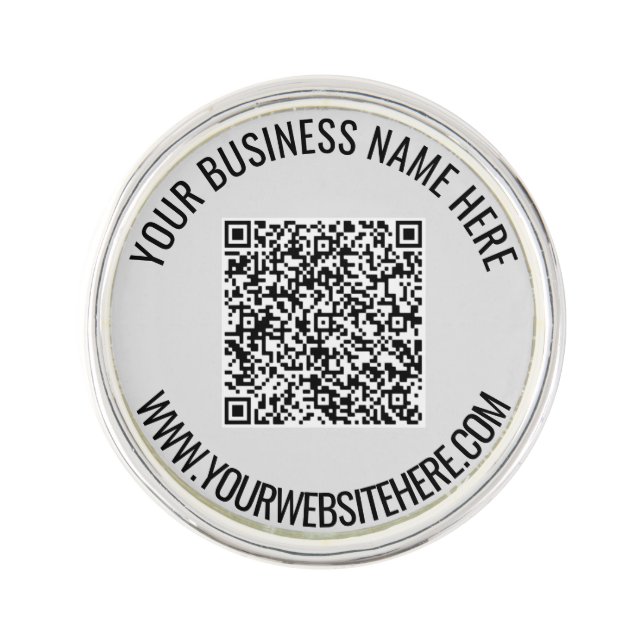 Your QR Code and Custom Text Promotional Lapel Pin (Front)