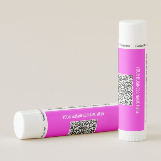 Your QR Code and Custom Text Promotional Lip Balm (Rotated Right)