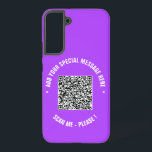 Your QR Code and Custom Text Samsung Galaxy Case<br><div class="desc">Choose Colors and Font - Samsung Galaxy or iPhone Cases with Your Special QR Code Info and Custom Text Personalized Modern Gift - Add Your QR Code - Image or Logo - photo / Text - Name or other info / message - Resize and Move or Remove / Add Elements...</div>
