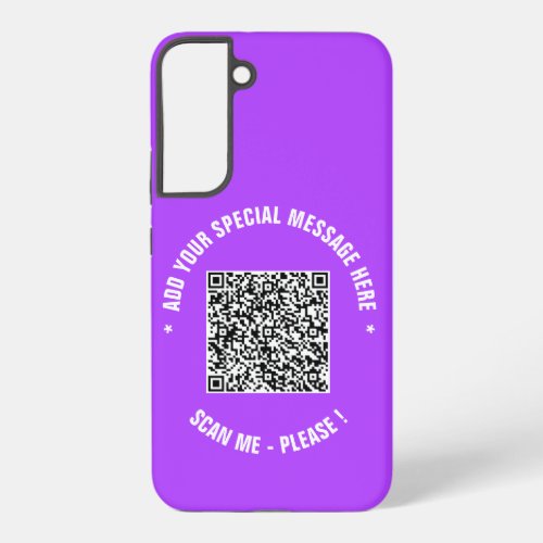 Your QR Code and Custom Text Samsung Galaxy Case