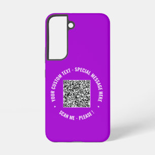 Your QR Code and Custom Text Samsung Galaxy Case